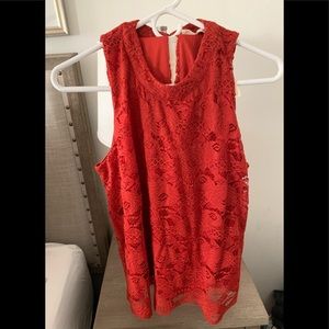 Brand NWT Sleeveless Lace Orange Shell SZ M PERFECT FOR FALL